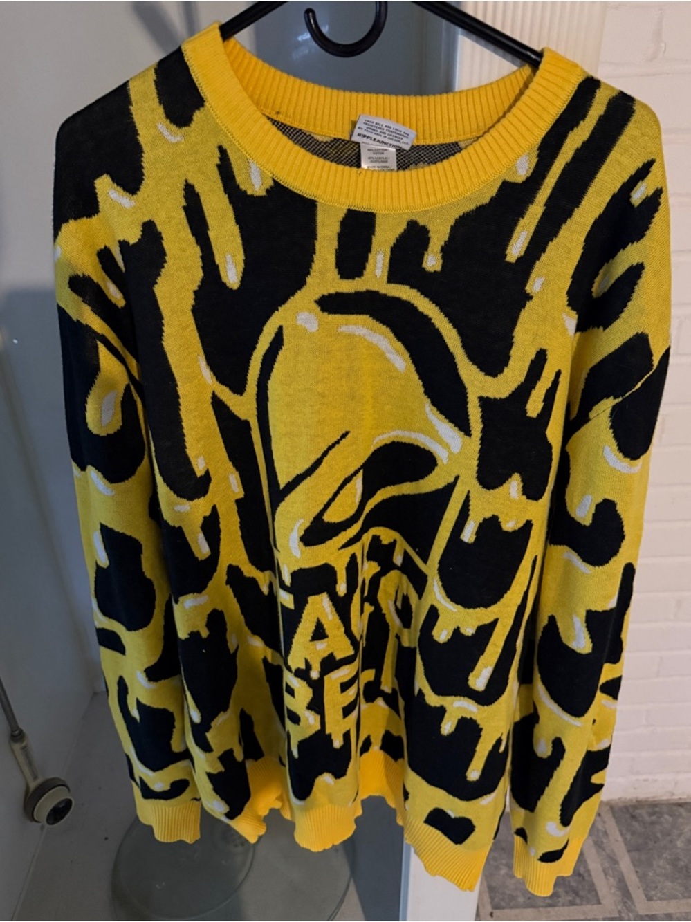 Taco Bell Yellow & Black Cheesy Sweater